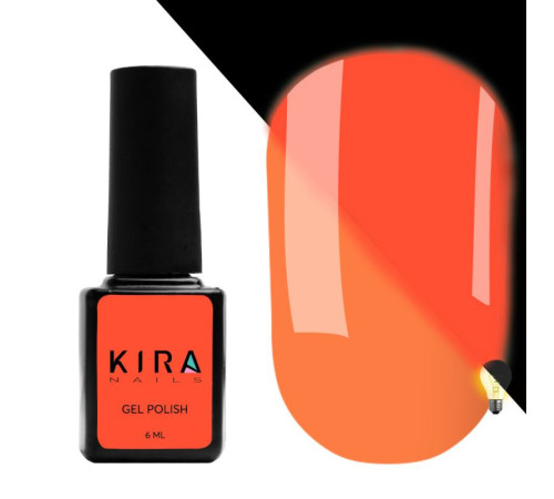Гель-лак флуоресцентний Kira Nails FLUO №001 помаранчевий, 6 мл