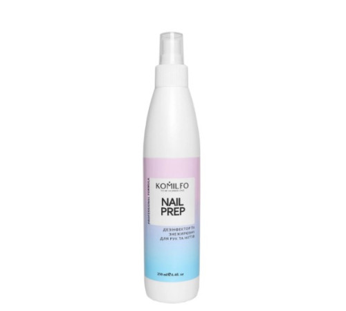 Дезінфектор та знежирювач для нігтів Komilfo Nail Prep, 250 мл