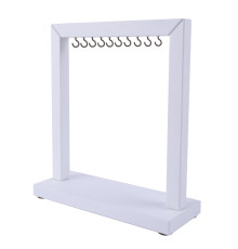 Wooden stand Large organizer for tips, white 10 hooks