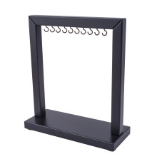 Wooden stand Large organizer for tips, black 10 hooks