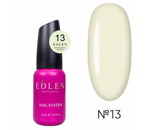 Рідкий акрил-гель Edlen Water Acrygel Colored №13 з пензлем, 9 мл