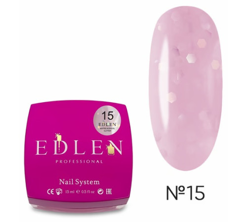 Рідкий акрил-гель Edlen Water Acrygel Glitter №15, 15 мл