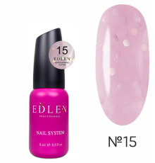 Жидкий акрил-гель Edlen Water Acrygel Glitter №15, с кистью, 9 мл