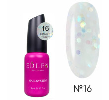 Liquid acrylic gel Edlen Water Acrygel Glitter No. 16, with a brush, 9 ml