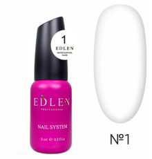 Жидкий акрил-гель Edlen Water Acrygel Nude №01 с кистью, 9 мл