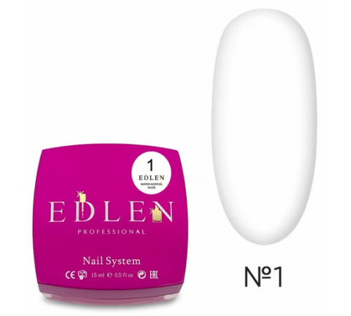 Рідкий акрил-гель Edlen Water Acrygel Nude №01, 15 мл