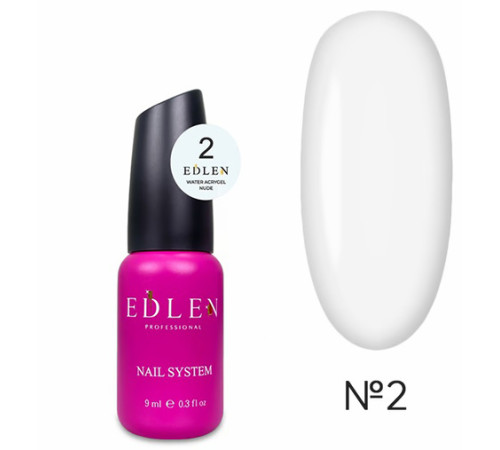 Рідкий акрил-гель Edlen Water Acrygel Nude №02 з пензлем, 9 мл
