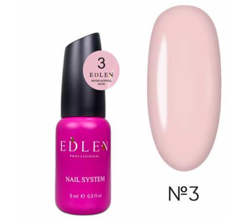 Рідкий акрил-гель Edlen Water Acrygel Nude №03 з пензлем, 9 мл