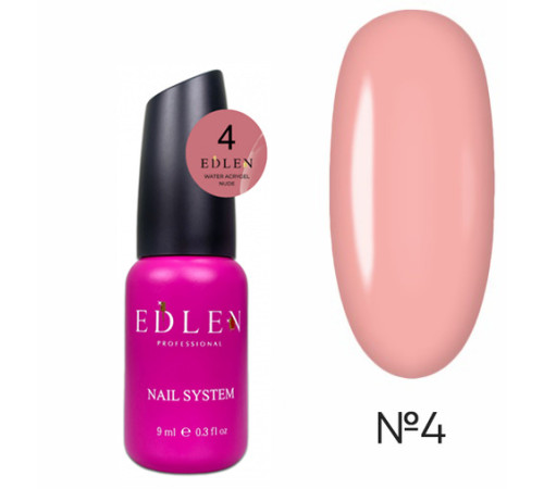 Рідкий акрил-гель Edlen Water Acrygel Nude №04 з пензлем, 9 мл