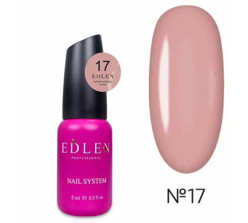 Рідкий акрил-гель Edlen Water Acrygel Nude №17, з пензлем, 9 мл