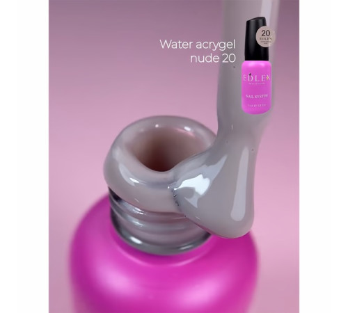 Рідкий акрил-гель Edlen Water Acrygel Nude №20 з пензлем, 9 мл