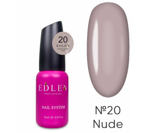 Рідкий акрил-гель Edlen Water Acrygel Nude №20 з пензлем, 9 мл