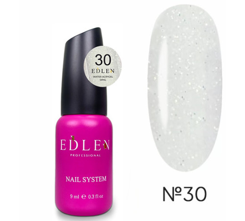 Рідкий акрил-гель Edlen Water Acrygel Opal №30, з пензлем, 9 мл