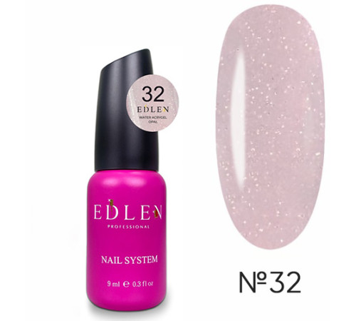 Рідкий акрил-гель Edlen Water Acrygel Opal №32, з пензлем, 9 мл