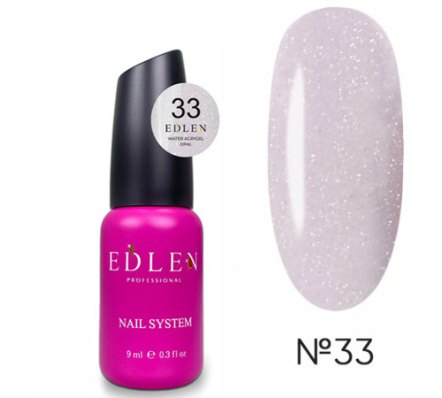 Рідкий акрил-гель Edlen Water Acrygel Opal №33, з пензлем, 9 мл