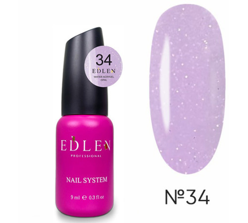 Рідкий акрил-гель Edlen Water Acrygel Opal №34, з пензлем, 9 мл