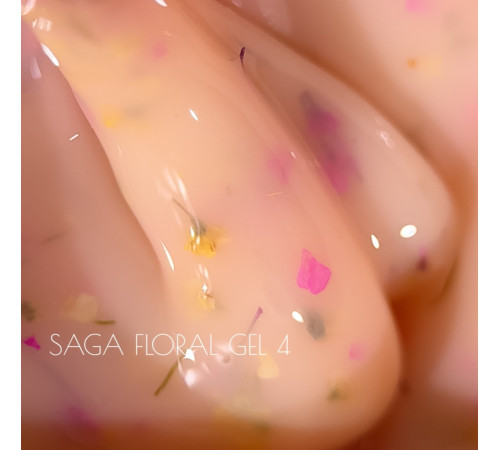 Рідкий гель для нігтів Saga Liquid Floral gel №04, 15 мл
