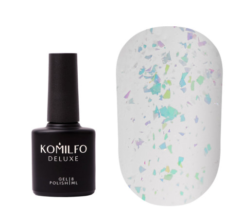 Закріплювач Komilfo No Wipe Chameleon Top, без липкого шару, з пластівцями єдиноріг, 8 мл