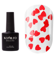 Закріплювач Komilfo No Wipe Lamour Red Top, без липкого шару, з сердцями, 8 мл