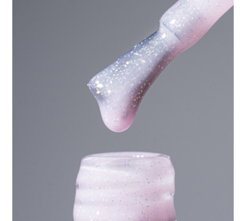 Закріплювач Komilfo Pink Diamond Top, без липкого шару, рожевий з блискітками, 8 мл