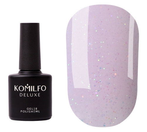 Закріплювач Komilfo Violet Diamond Top, без липкого шару, лавандовий з блискітками, 8 мл