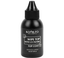 Закріплювач для гель-лаку Komilfo No Wipe With UV, без липкого шару, з УФ-фільтрами, 50 мл