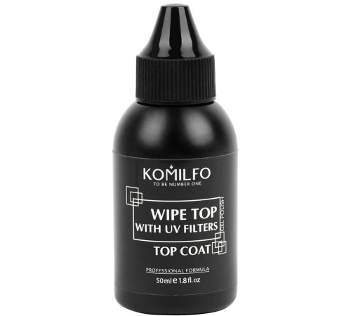 Закріплювач для гель-лаку Komilfo No Wipe With UV, без липкого шару, з УФ-фільтрами, 50 мл