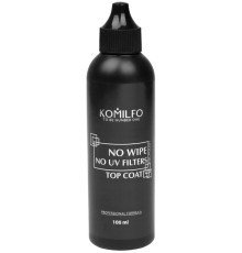 Закріплювач для гель-лаку Komilfo No Wipe No UV Top, без липкого шару, без УФ фільтрів, 100 мл