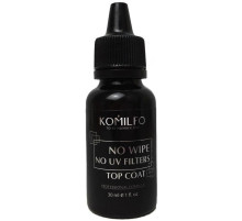 Fixer for gel polish Komilfo No Wipe No UV Top, without a sticky layer, without UV filters, 30 ml