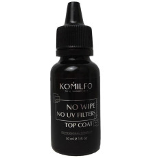 Закріплювач для гель-лаку Komilfo No Wipe No UV Top, без липкого шару, без УФ фільтрів, 30 мл