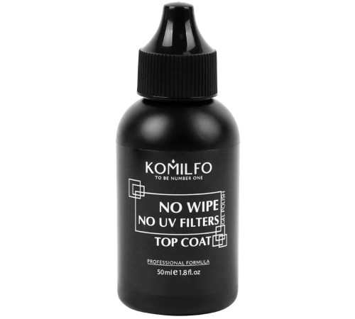 Закріплювач для гель-лаку Komilfo No Wipe No UV Top, без липкого шару, без УФ фільтрів, 50 мл