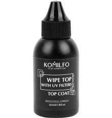 Закріплювач для гель-лаку Komilfo Wipe Top, з липким шаром, з УФ-фільтрами, 50 мл
