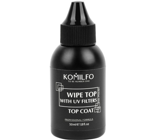 Закрепитель для гель-лака Komilfo Wipe Top, с липким слоем, с УФ-фильтрами, 50 мл