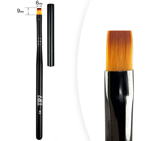 Пензель для гелю ART Gel Brush Square №03, квадрат 9 мм