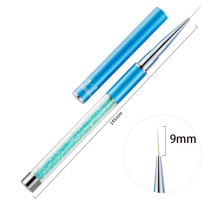 Brush with crystals blue 9 mm