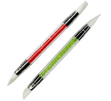 Double-sided silicone brush with crystals 1 pc