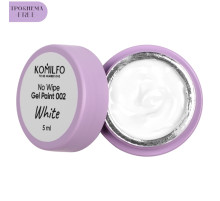 Komilfo No Wipe Gel Paint White 002 HEMA/TPO free, біла без липкого шару, 5 мл