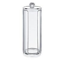 The container for cotton pads is transparent