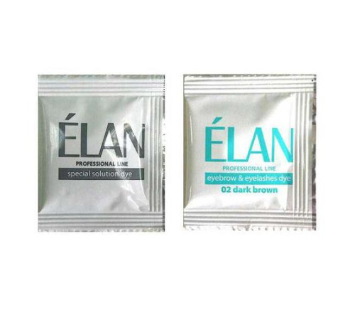 Фарба для брів ELAN № 2 темно-коричнева + окислювач