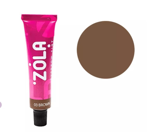 Фарба для брів ZOLA 03 Brown з коллагеном, 15 мл