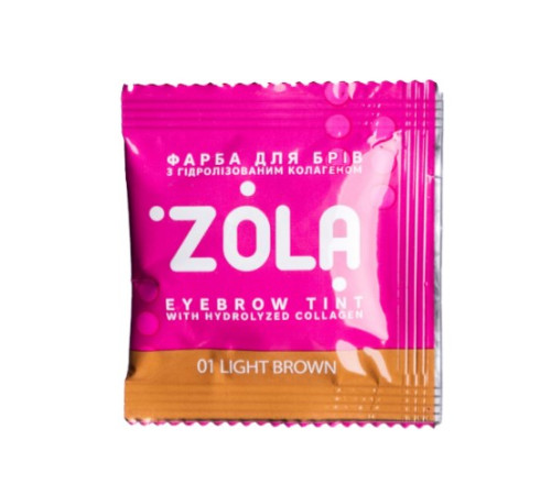Фарба для брів ZOLA №01 Light brown з коллагеном в саше 5 мл