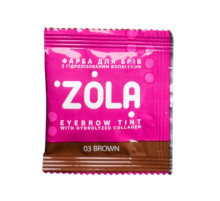Фарба для брів ZOLA №03 Brown з коллагеном в саше 5 мл