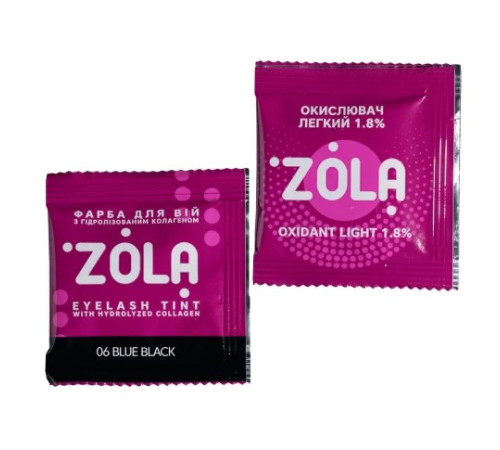 Фарба для брів ZOLA №06 Blue Black з коллагеном в саше 5 мл