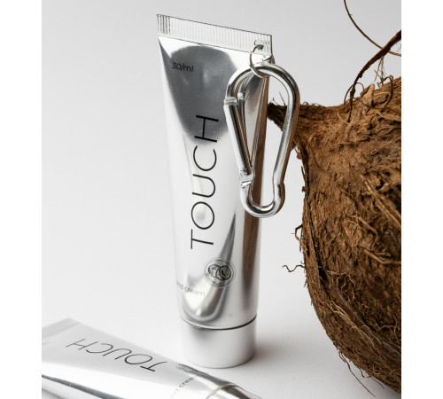 Крем для рук Touch Silver Line Coconut, кокос, з карабіном, 30 мл