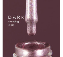Лак для стемпінгу DARK №20 рожевий металік, з липким шаром, 10 мл