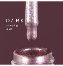 Лак для стемпінгу DARK №20 рожевий металік, з липким шаром, 10 мл