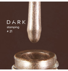 Лак для стемпинга DARK №21 белое золото металлик с липким слоем, 10 мл.