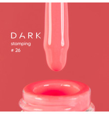 Лак для стемпінгу DARK №26 неоновий корраловий, з липким шаром, 8 мл
