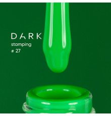 Лак для стемпінгу DARK №27 неоновий зелений, з липким шаром, 10 мл