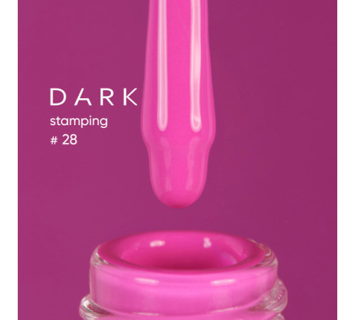 Лак для стемпінгу DARK №28 неоновий рожевий, з липким шаром, 10 мл